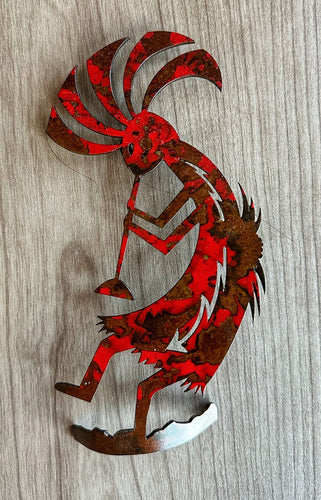 kokopelli metal wall art red - 6