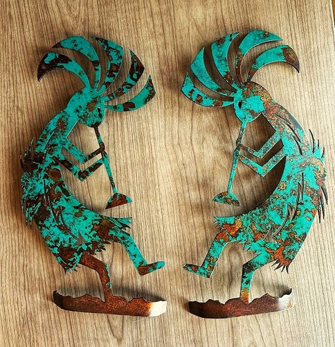 kokopelli metal wall art set of 2 - d