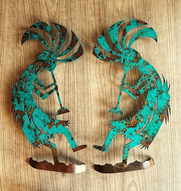 Kokopelli Metal Wall Art Set of 2 - 12