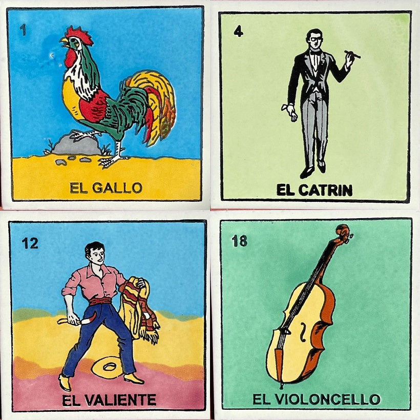 Mexican Ceramic Loteria Tiles - 6 X 6 – Decor Unique