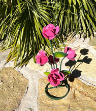 Load image into Gallery viewer, metal rose bouquet yard art
