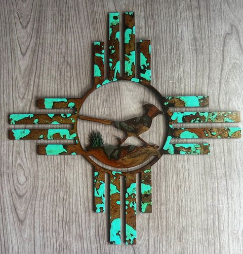roadrunner in New Mexico Zia Sun wall decoration