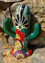Load image into Gallery viewer, colorful talavera saguaro cactus-b
