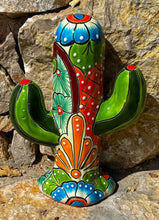 Load image into Gallery viewer, colorful talavera decorative saguaro cactus-c
