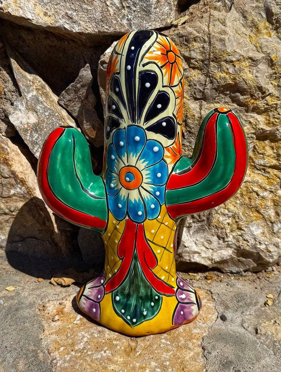 colorful talavera saguaro cactus -e