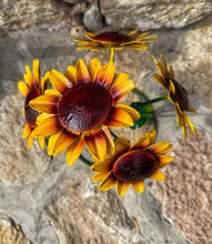 Load image into Gallery viewer, sunflower decoration metal art with 5 blooms
