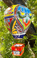Load image into Gallery viewer, Colorful ceramic hot air balloon decoration with intricate designs
