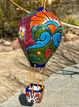 Load image into Gallery viewer, talavera hot air balloon orange green blue-2
