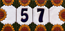 Load image into Gallery viewer, Talavera House Numbers - Sunflowers

