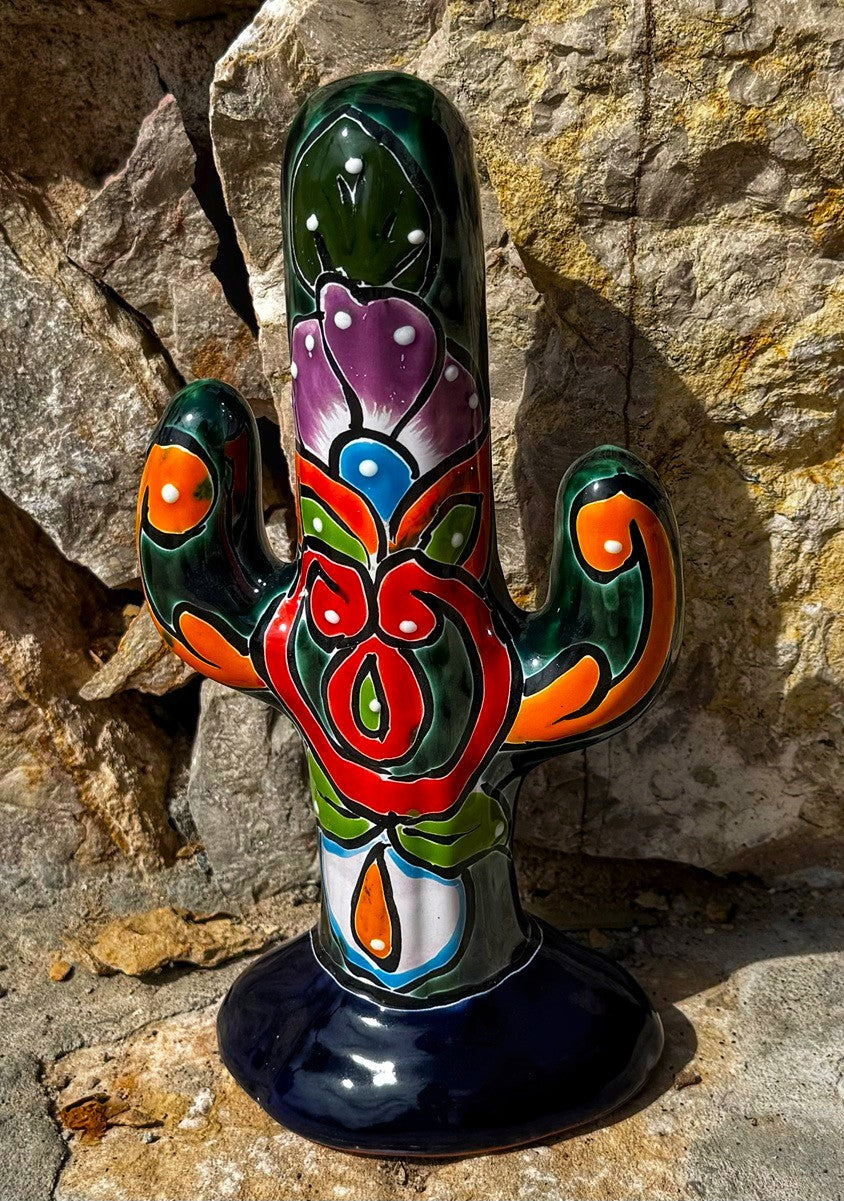 Handcrafted Talavera Saguaro - Standing (10)