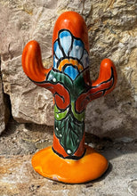 Load image into Gallery viewer, colorful talavera saguaro  -sm a

