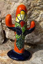 Load image into Gallery viewer, colorful talavera saguaro cactus - sm e
