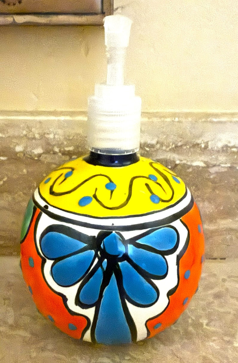 talavera soap dispenser - round 