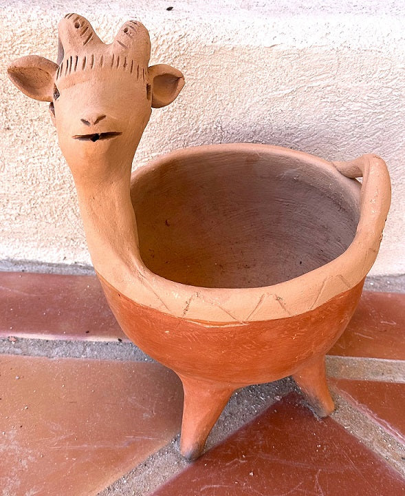 terracotta goat planter