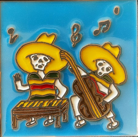 day of dead tile with musicians