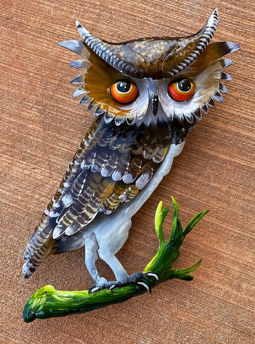 owl metal wall decoration