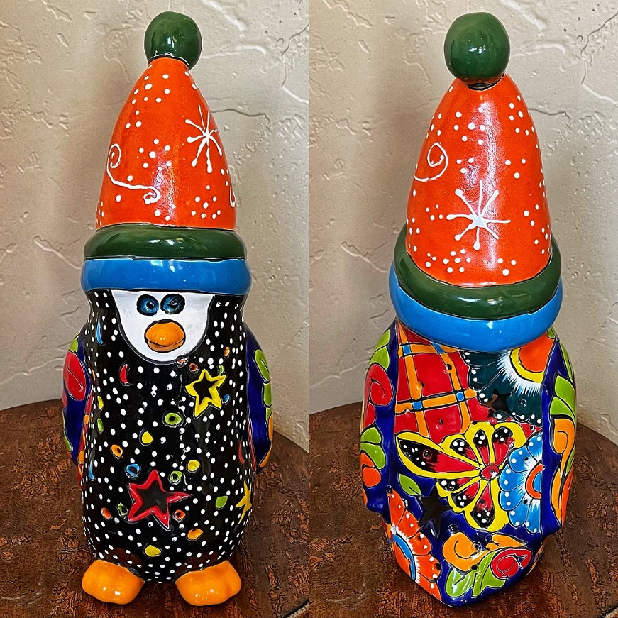 penguin christmas decoration - hand painted