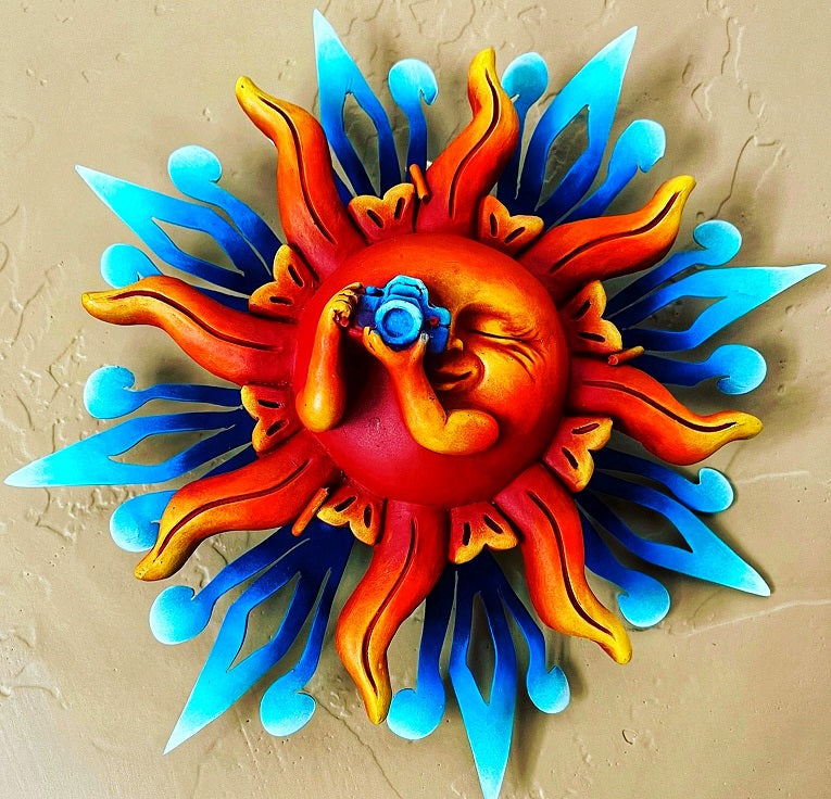 sun with camera wall art