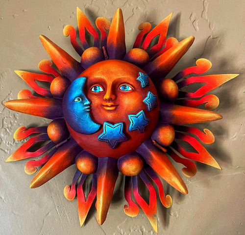 sun with moon and stars wall decor