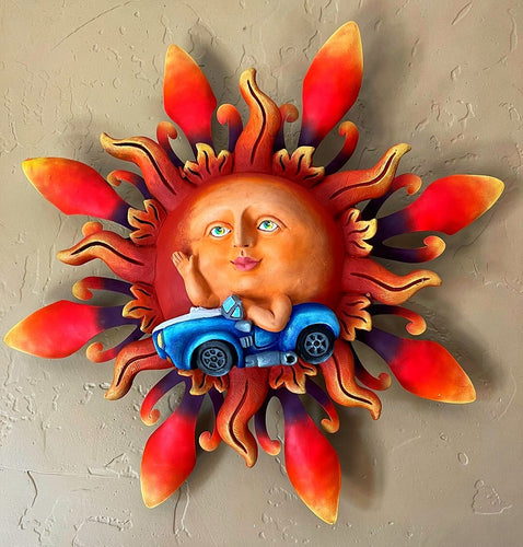 sun cruising in car wall decor