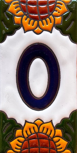 Talavera House Numbers - Sunflowers