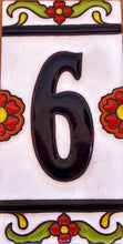 Load image into Gallery viewer, Talavera House Numbers - Red Flowers
