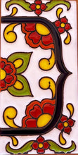 Load image into Gallery viewer, Talavera House Numbers - Red Flowers
